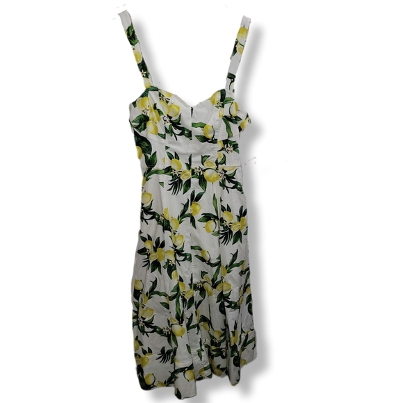 Anthropologie Avec Les Filles Lemon Sleeveless Preppy Coastal Cottagecore Dress - Picture 2 of 10